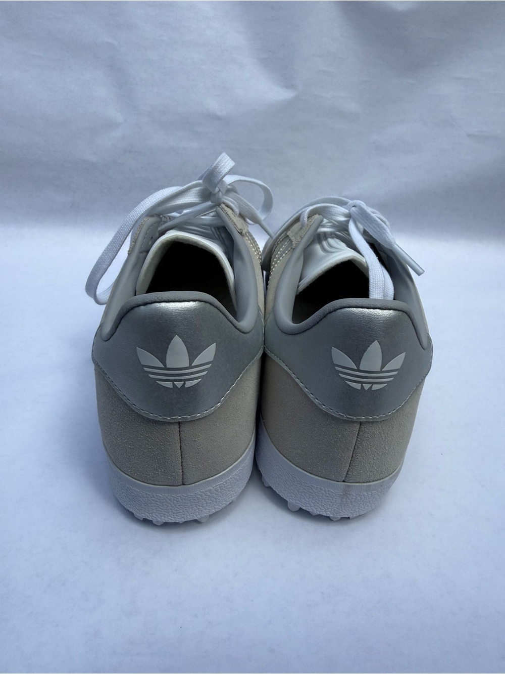 Adidas Gazelle Spikeless Golf Shoes Size 8 Alumina White Gold Metallic NWT